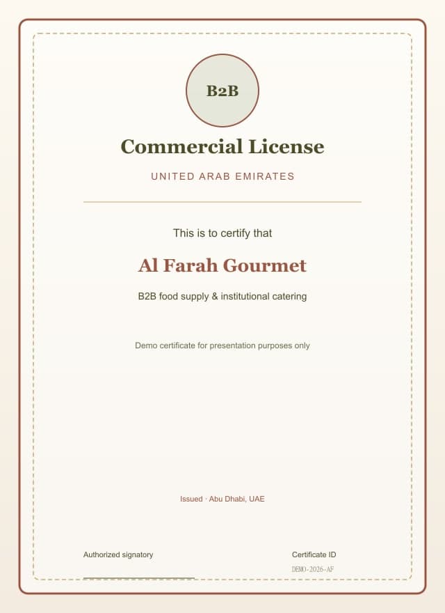 Commercial License — UAE trade registration (demo)